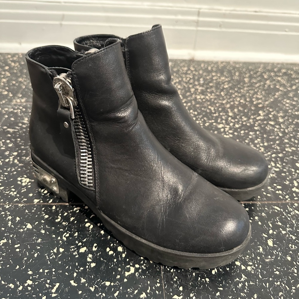UNIF black leather boots size 9